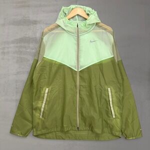 Nike Running Windrunner Jacket Green Colorblock‎ Ripstop CK6341-322 Large